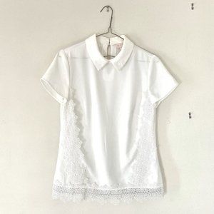 Ted Baker White Collar Top with Lace